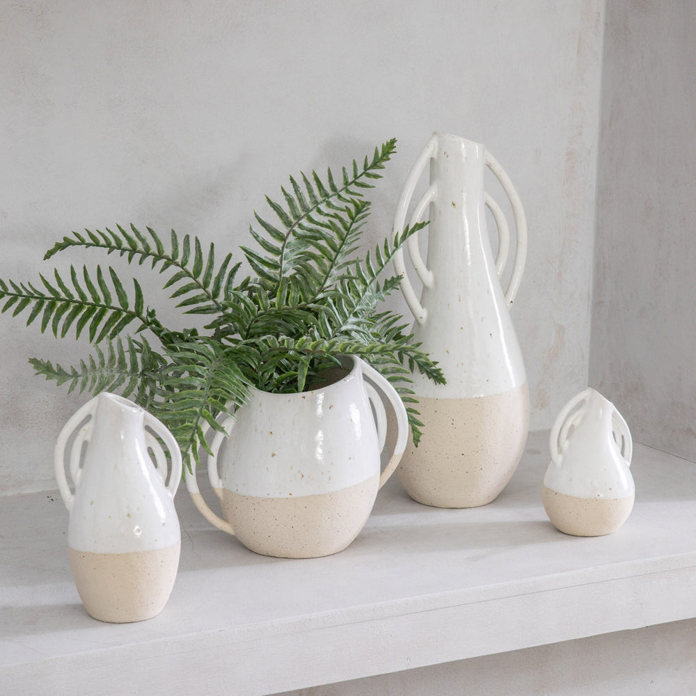 Product photograph of Gallery Interiors Fausti Vase White Medium from Olivia's.