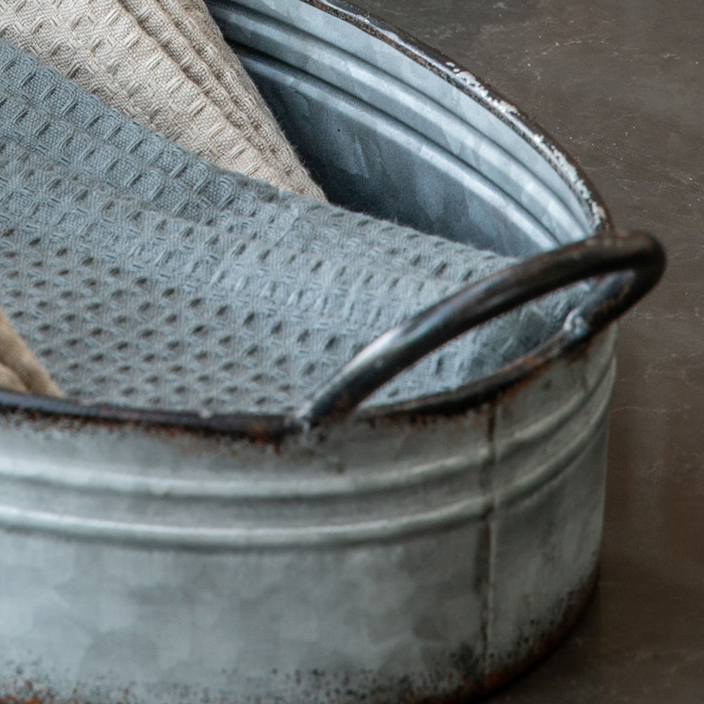 Product photograph of Gallery Interiors Set Of 2 Sauvage Galvanised Tray Grey from Olivia's.