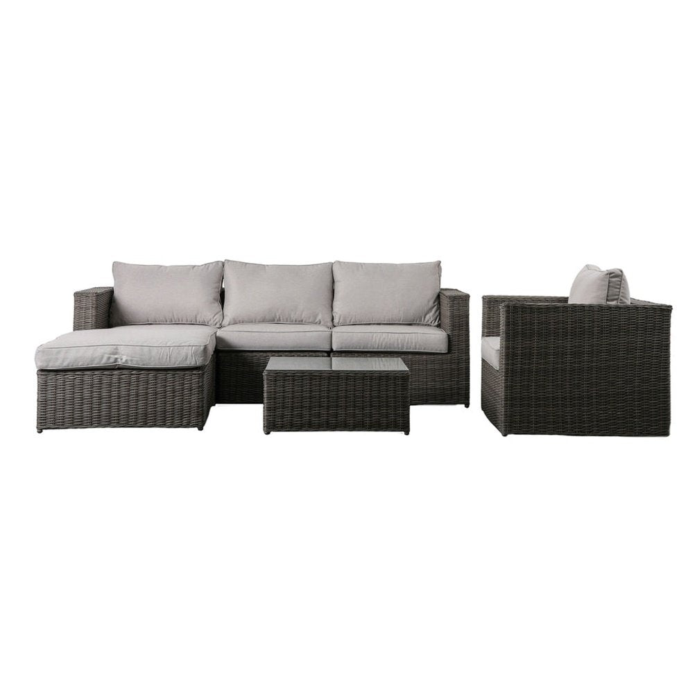 Product photograph of Gallery Outdoor Mileva Chaise 3 Seater Sofa And Chair Set In Grey from Olivia's.