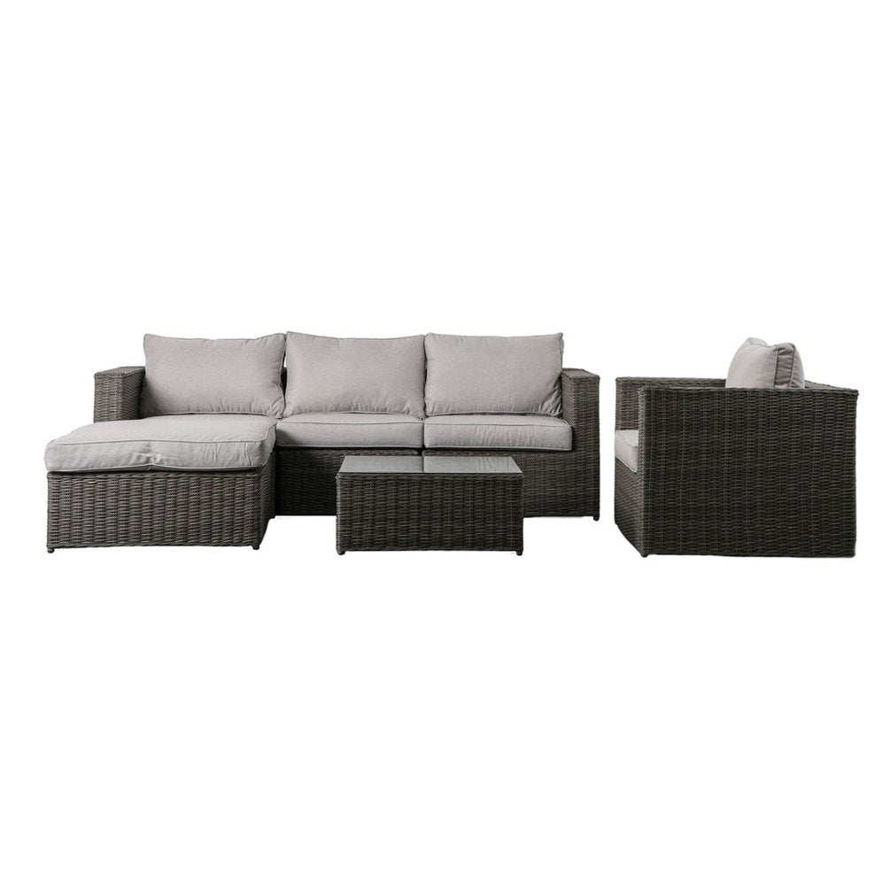 Product photograph of Gallery Outdoor Mileva Chaise 3 Seater Sofa And Chair Set In Grey from Olivia's