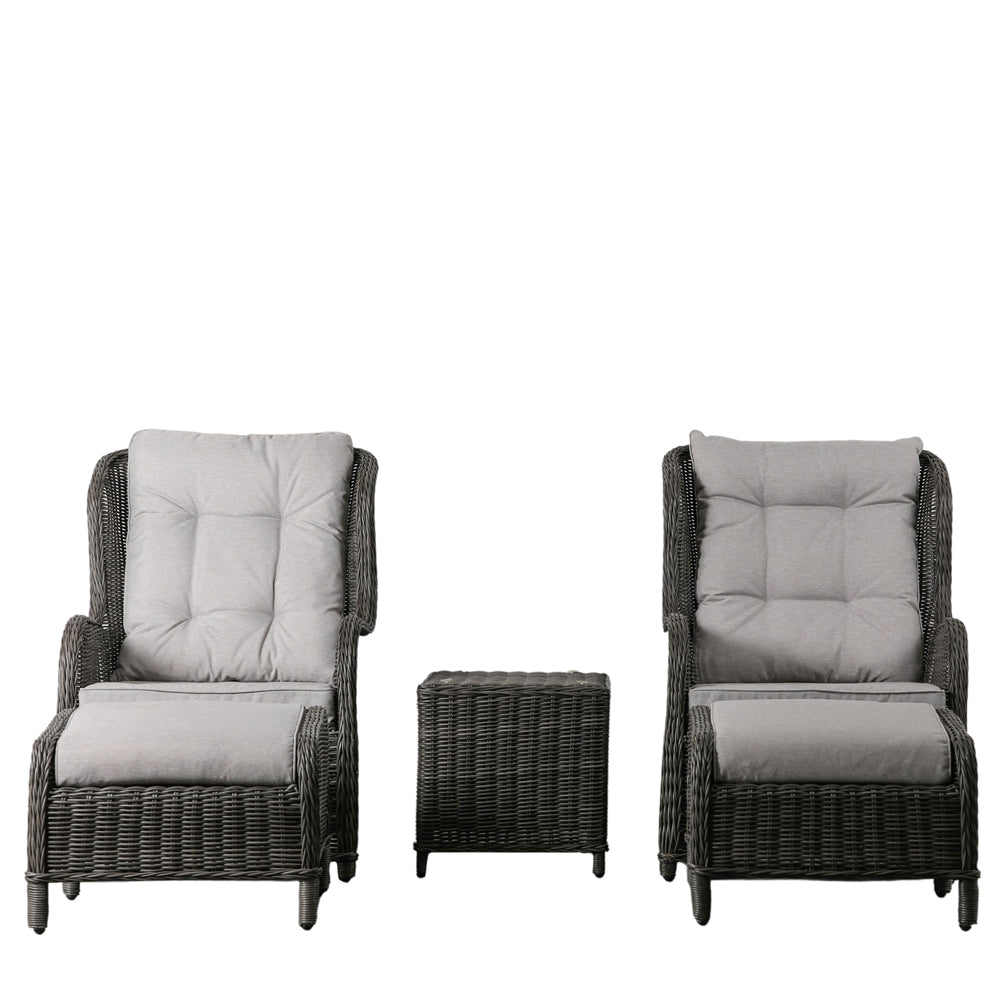 Product photograph of Gallery Outdoor Mileva High Back Lounge Set In Grey from Olivia's.