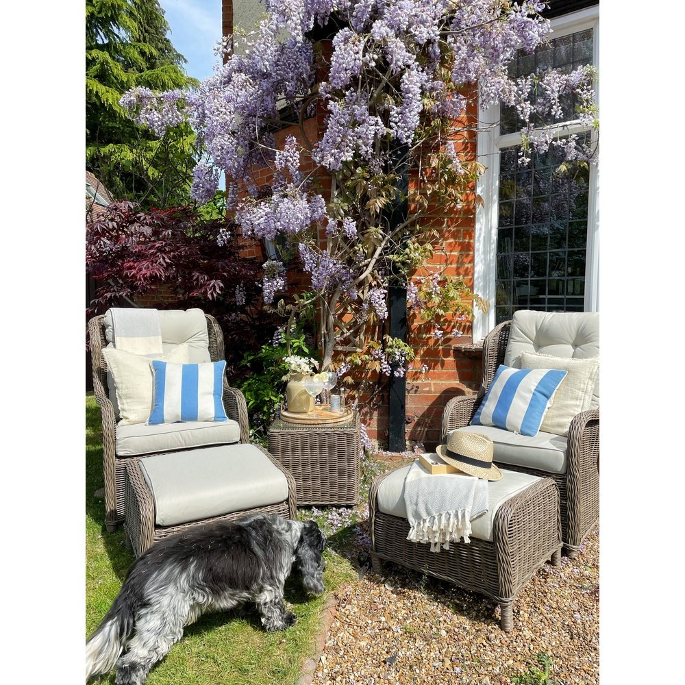 Product photograph of Gallery Outdoor Mileva High Back Lounge Set In Natural from Olivia's.