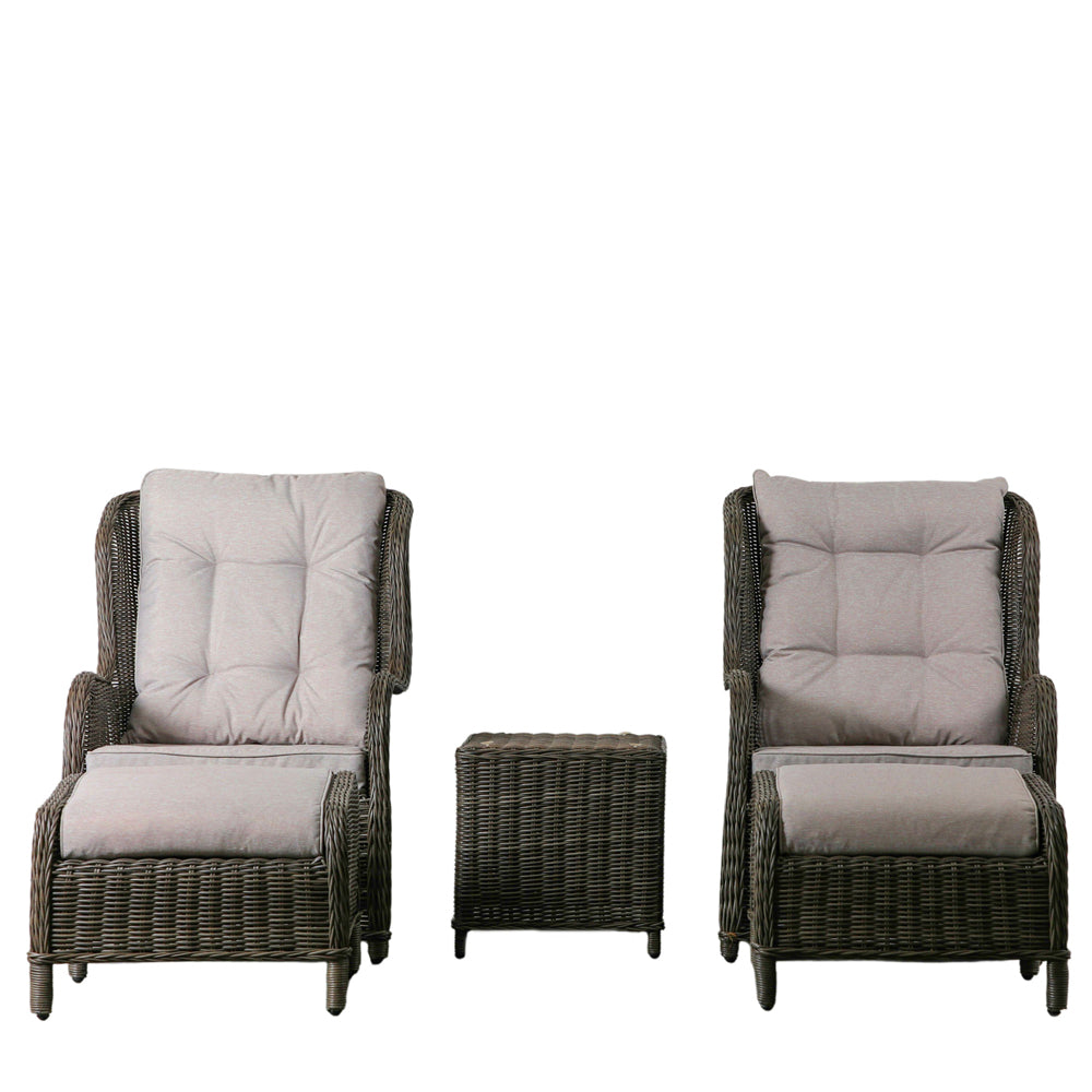 Product photograph of Gallery Outdoor Mileva High Back Lounge Set In Natural from Olivia's.