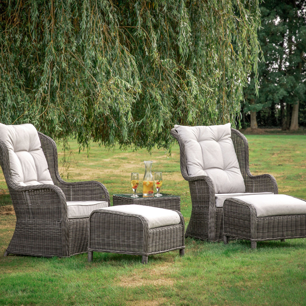 Product photograph of Gallery Outdoor Mileva High Back Lounge Set In Natural from Olivia's