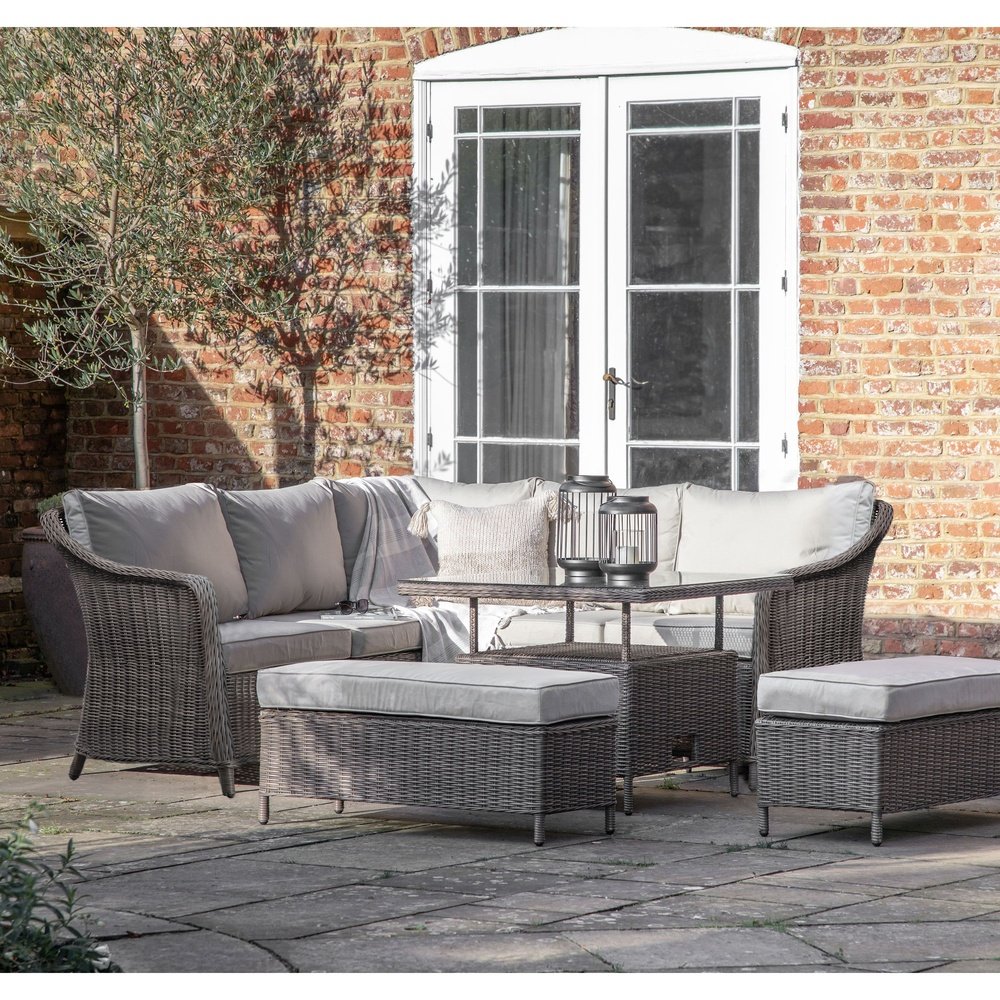 Product photograph of Gallery Outdoor Mileva 5 Seater Dining Set With Rising Table In Grey from Olivia's