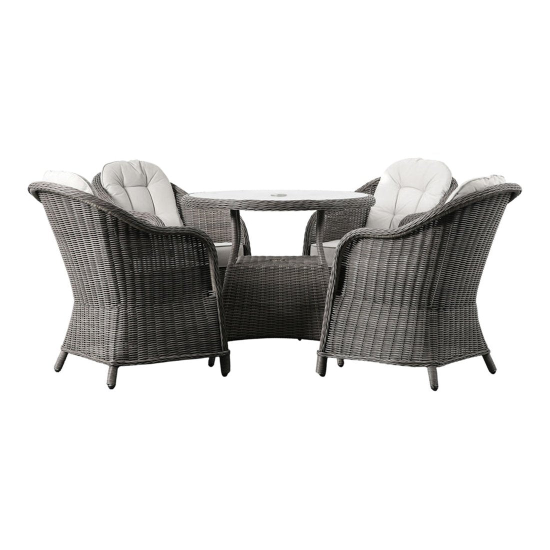 Product photograph of Gallery Outdoor Mileva 4 Seater Round Dining Set In Grey from Olivia's.