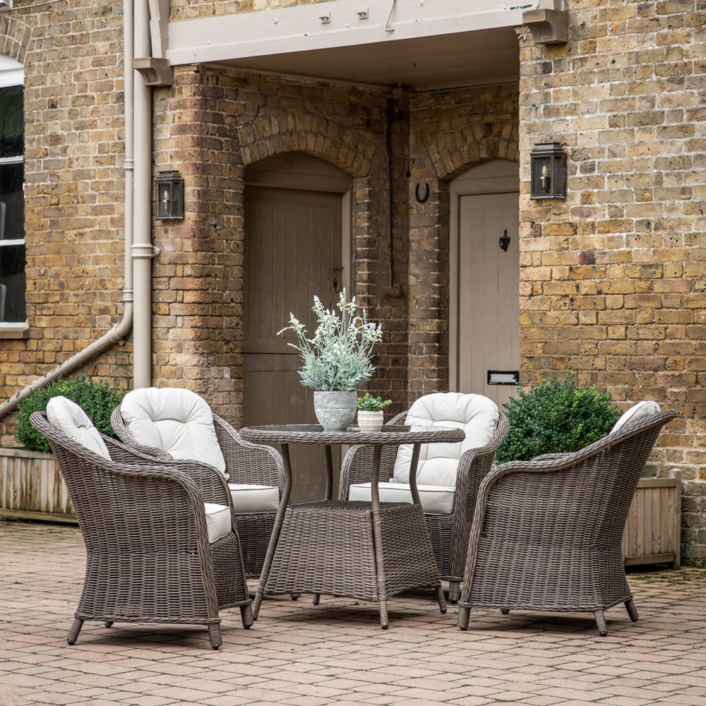 Product photograph of Gallery Outdoor Mileva 4 Seater Round Dining Set Natural from Olivia's.