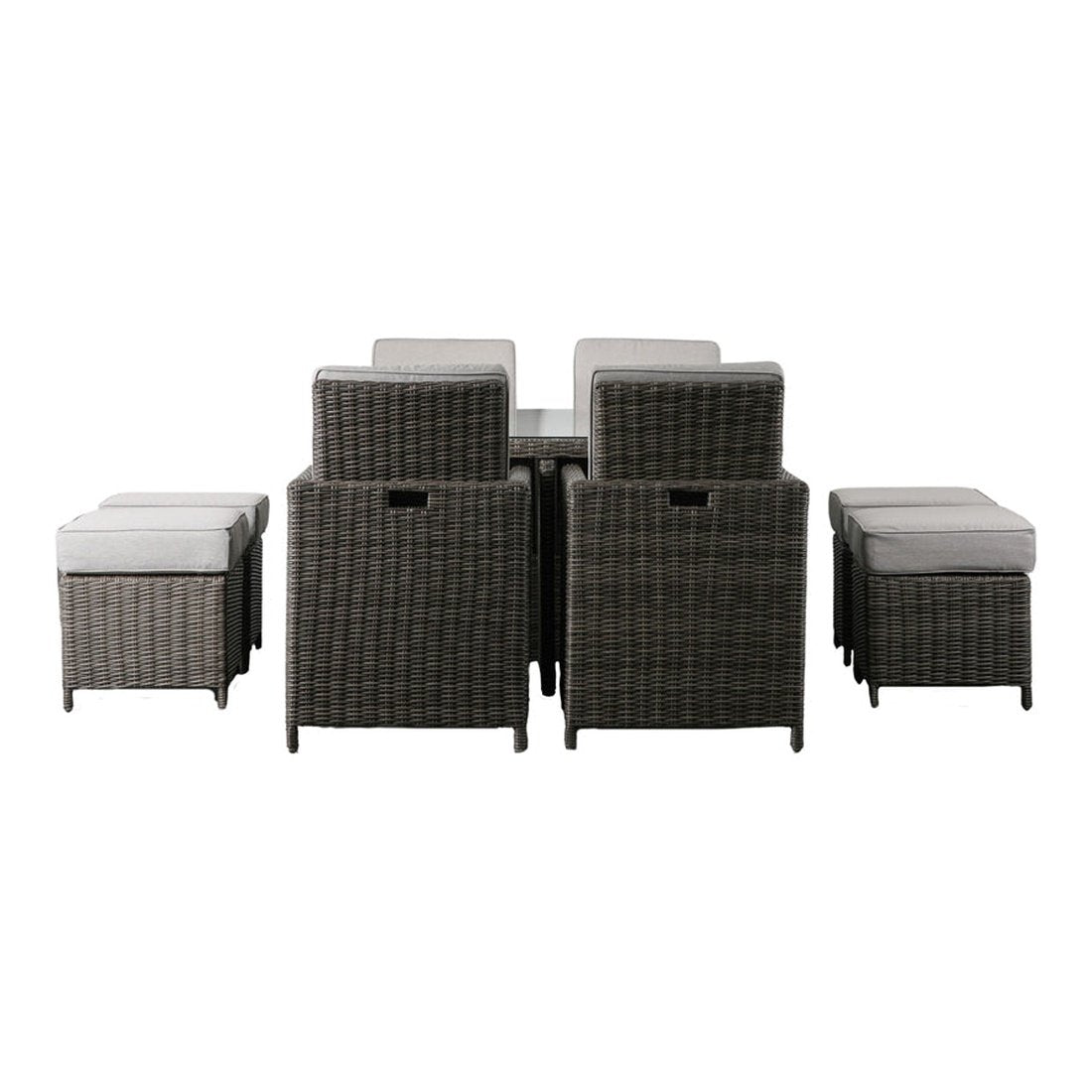 Product photograph of Gallery Outdoor Mileva 8 Seater Cube Dining Set In Grey from Olivia's.