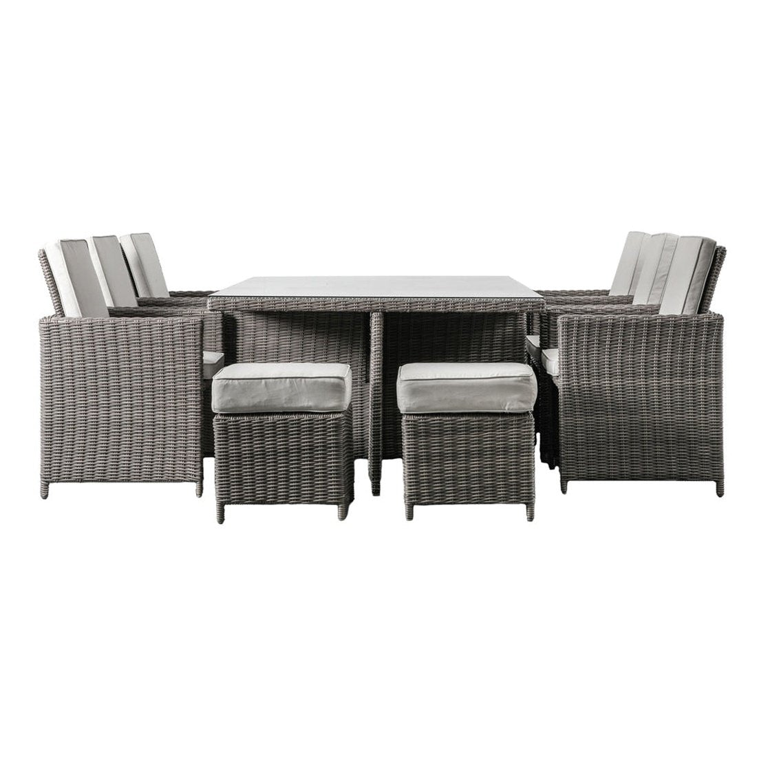 Product photograph of Gallery Outdoor Mileva 10 Seater Cube Dining Set In Grey from Olivia's.