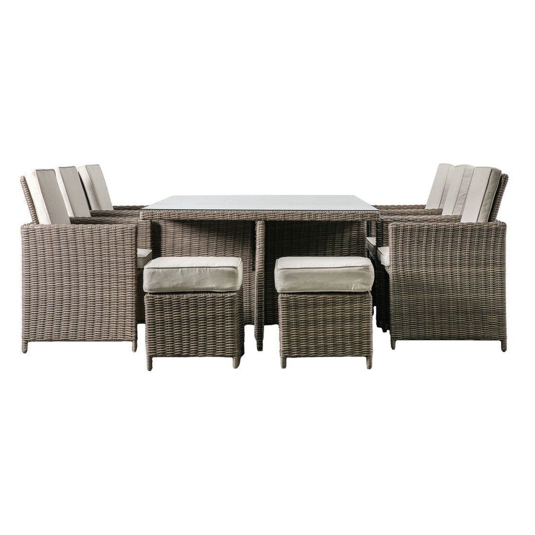 Product photograph of Gallery Outdoor Mileva 10 Seater Cube Dining Set In Natural from Olivia's.