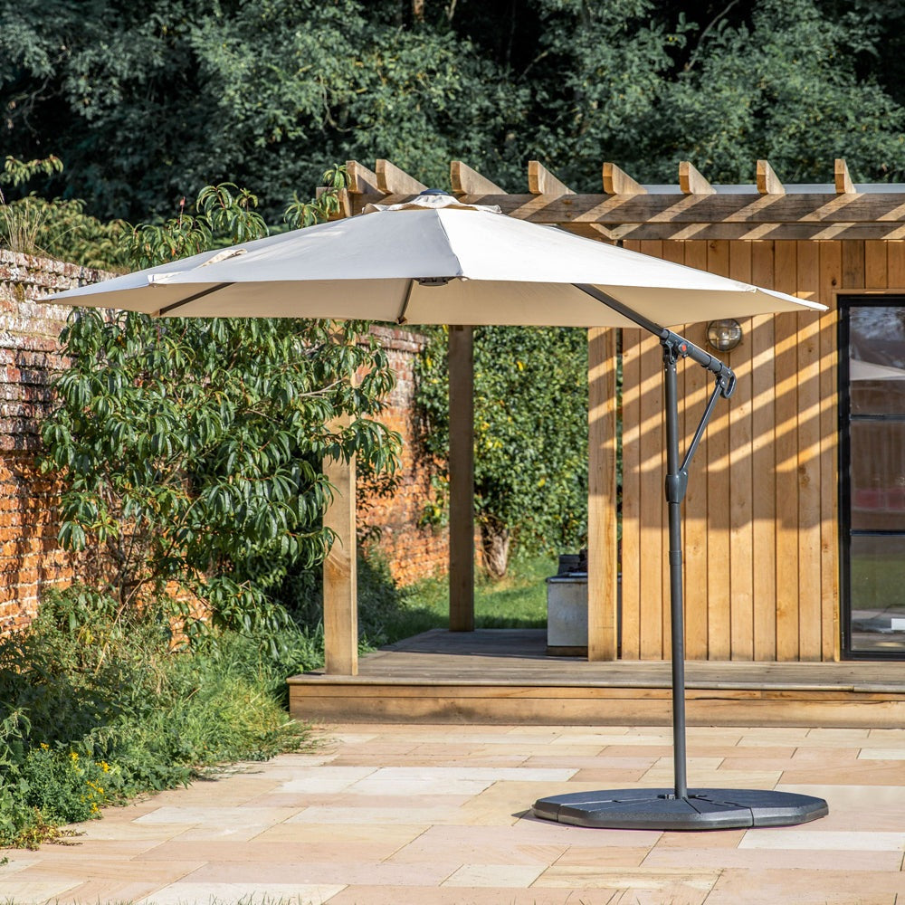 Product photograph of Gallery Outdoor Vivek 3m Cantilever Parasol Cream from Olivia's.