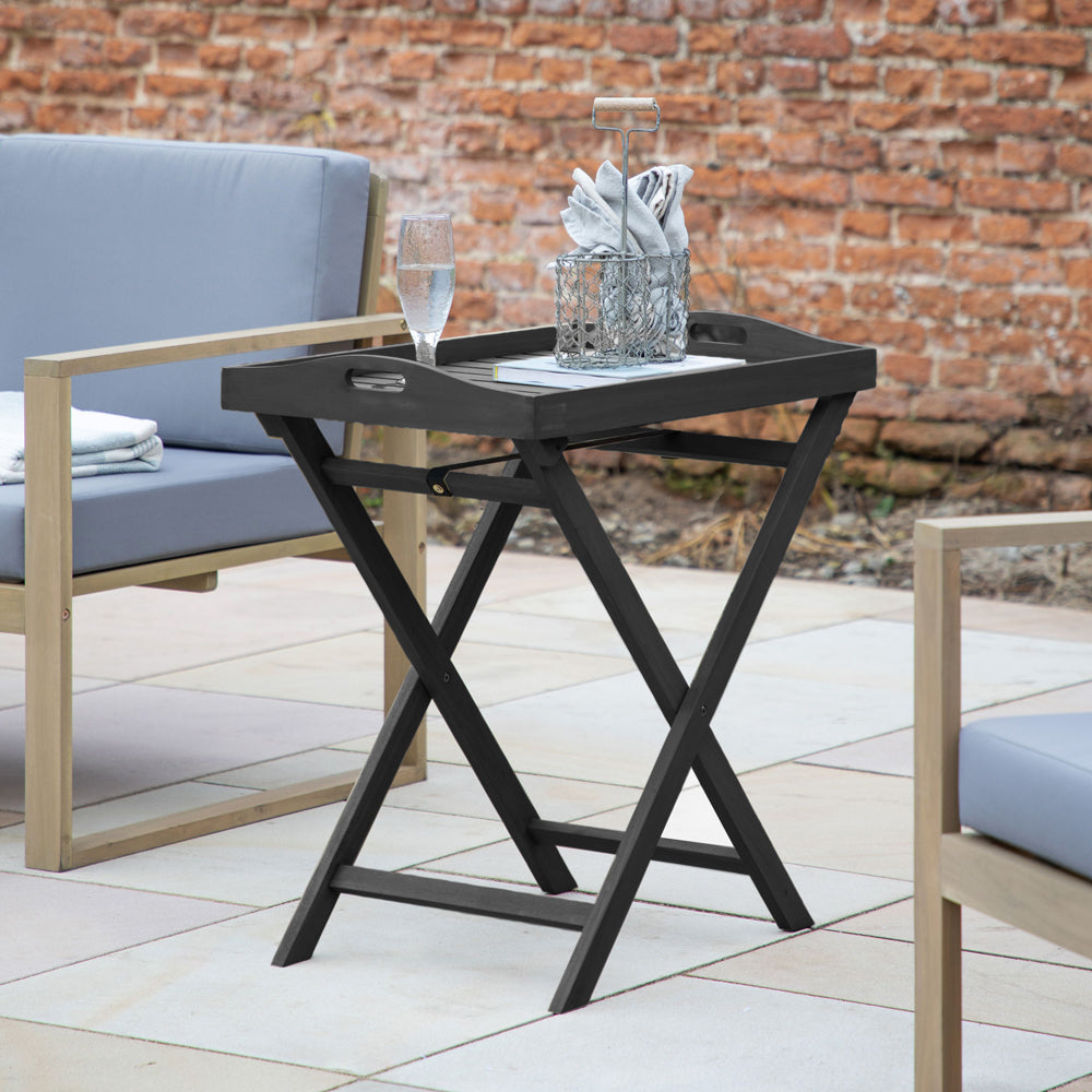 Product photograph of Gallery Outdoor Romilly Tray Table Charcoal from Olivia's