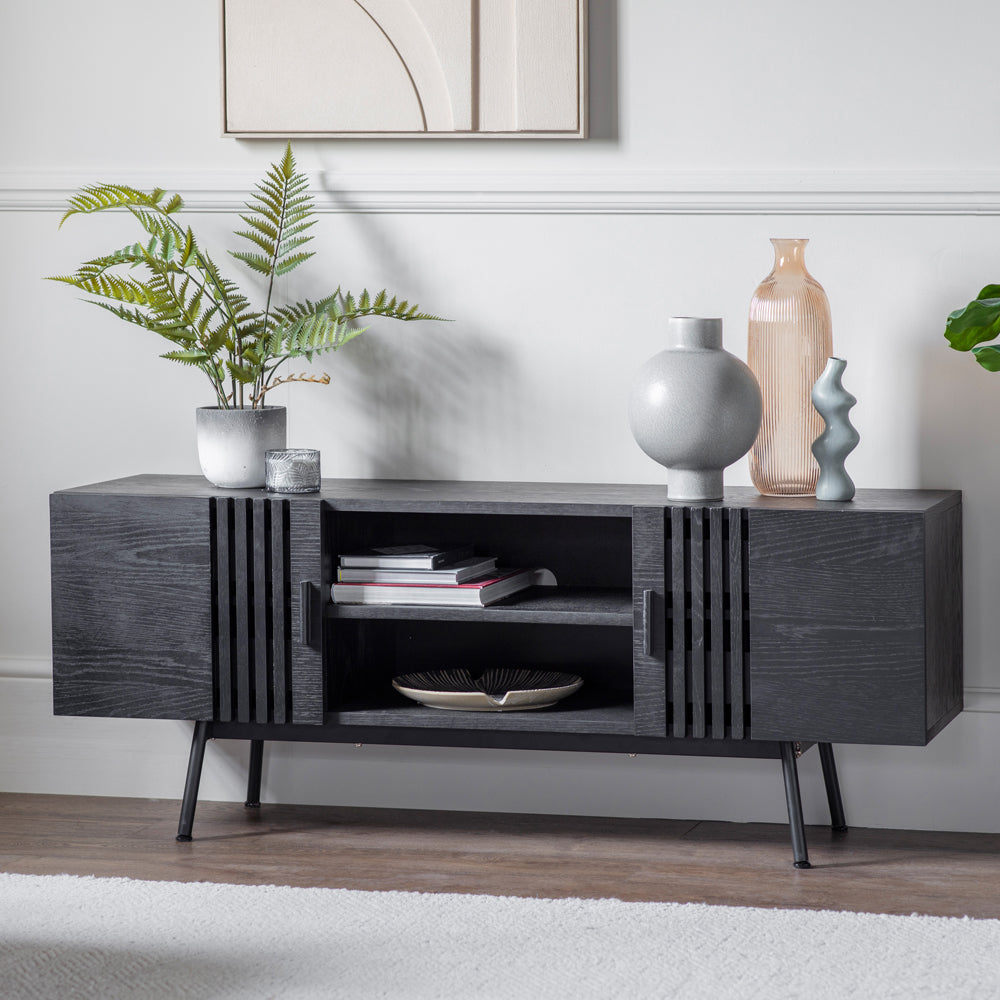 Product photograph of Gallery Interiors Holsen Media Unit In Black from Olivia's.