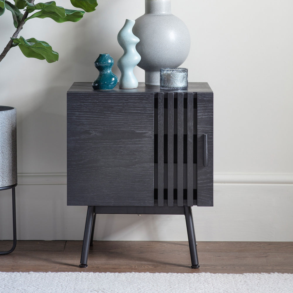 Product photograph of Gallery Interiors Holsen Side Table In Black from Olivia's.