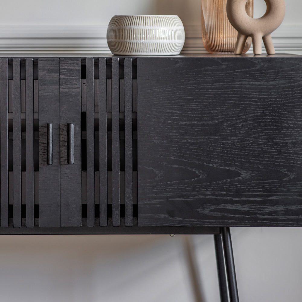 Product photograph of Gallery Interiors Holsen 2 Door Sideboard In Black from Olivia's.