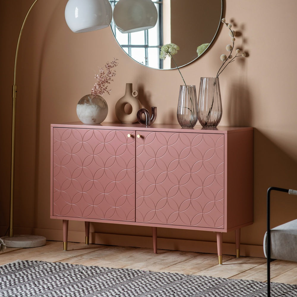 Product photograph of Gallery Interiors Holbrook 2 Door Cabinet In Pink from Olivia's.