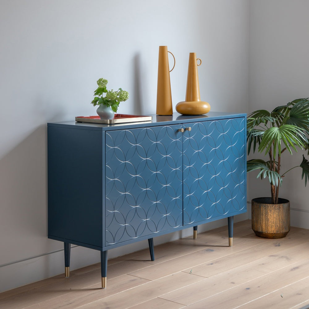 Product photograph of Gallery Interiors Holbrook 2 Door Cabinet In Blue from Olivia's.