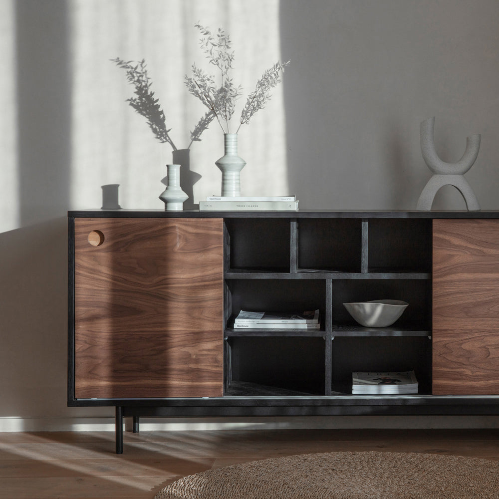 Product photograph of Gallery Interiors Barbican Sideboard In Black from Olivia's.