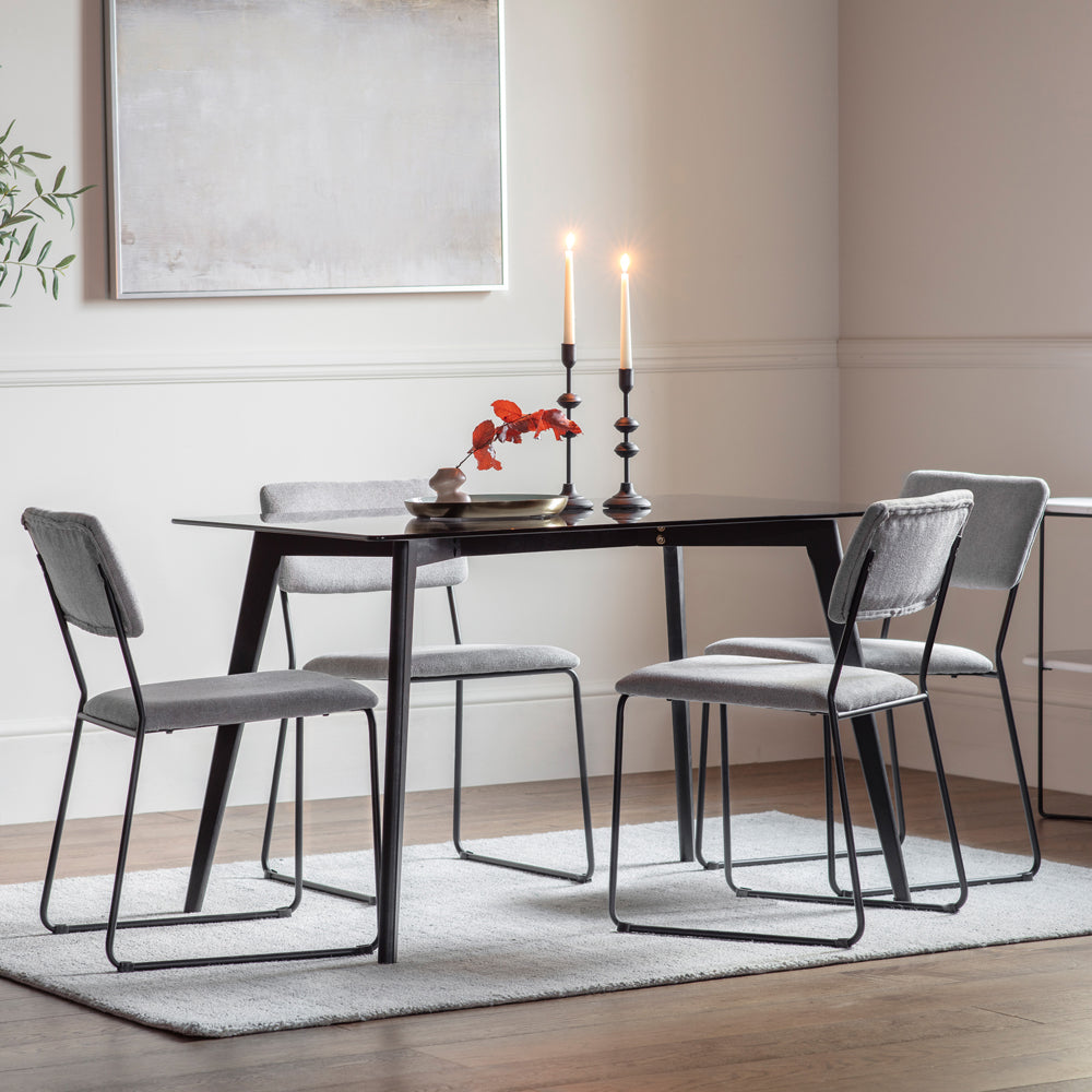 Product photograph of Gallery Interiors Blair Rectangle Dining Table In Black from Olivia's.