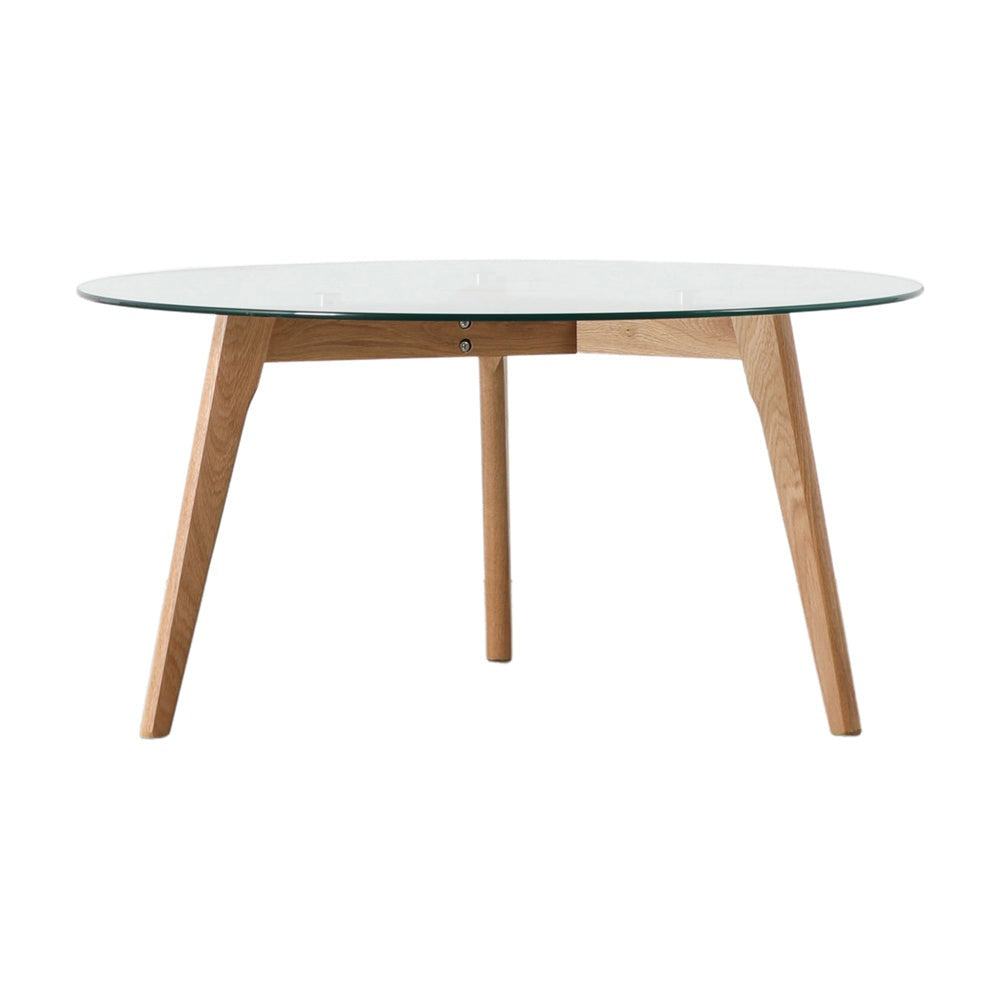 Product photograph of Gallery Interiors Blair Round Coffee Table In Oak from Olivia's