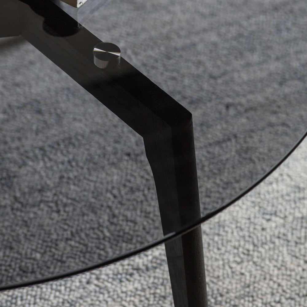 Product photograph of Gallery Interiors Blair Round Coffee Table In Black from Olivia's.