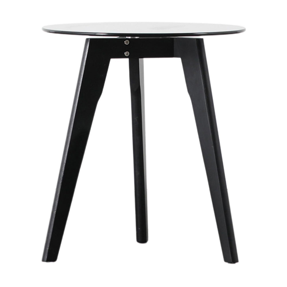 Gallery Interiors Blair Round Side Table in Black