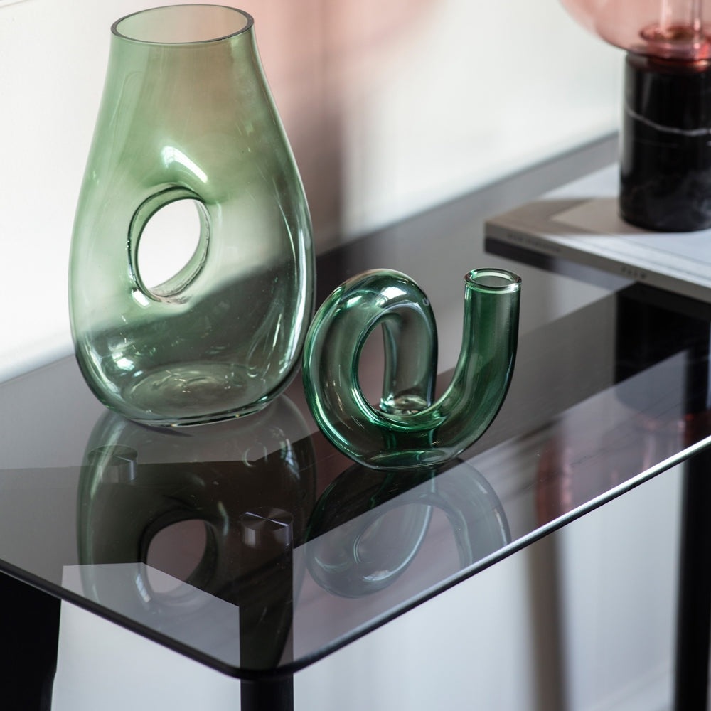 Product photograph of Gallery Interiors Blair Console Table In Black from Olivia's.