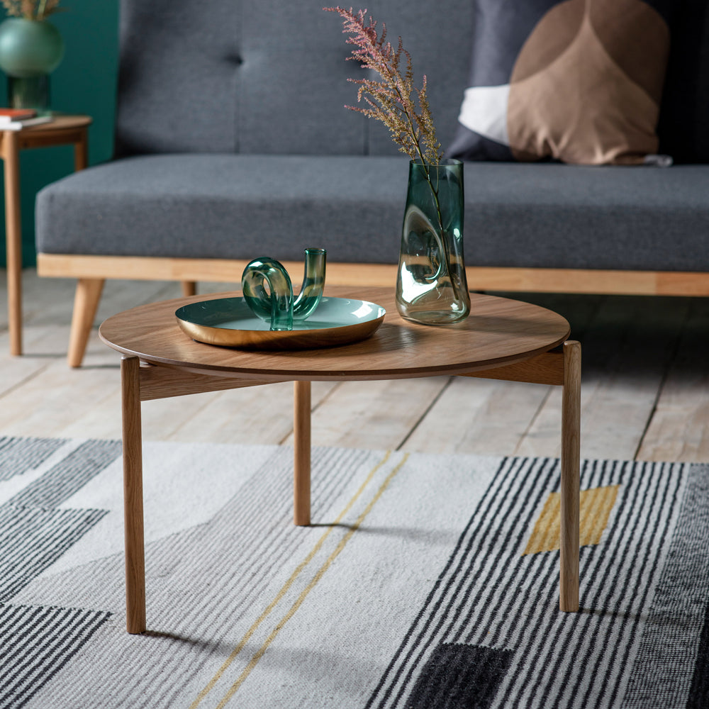 Product photograph of Gallery Interiors Burley Coffee Table In Oak from Olivia's.