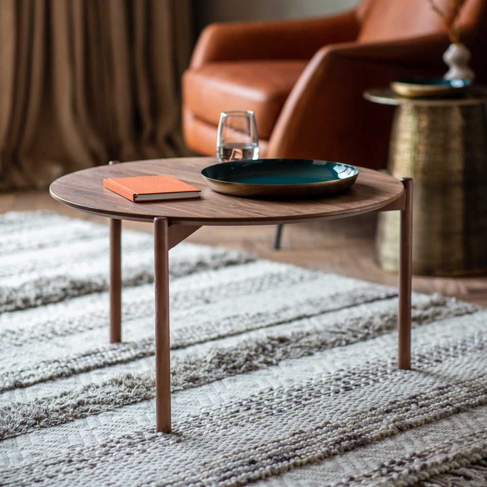 Product photograph of Gallery Interiors Burley Coffee Table In Walnut from Olivia's.