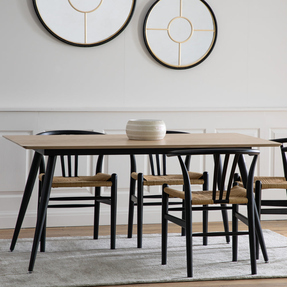 Product photograph of Gallery Interiors Astley Dining Table In Oak from Olivia's.