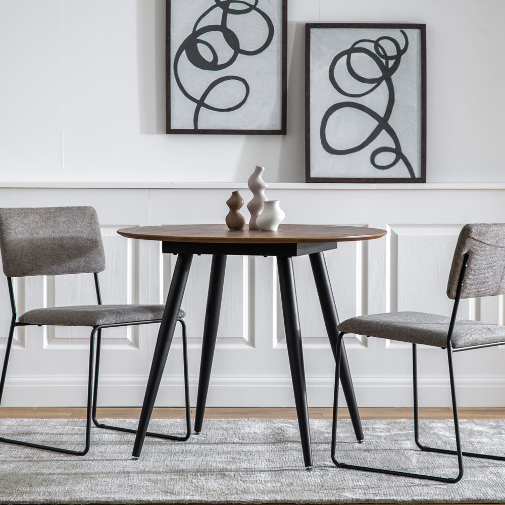 Product photograph of Gallery Interiors Astley Round Dining Table In Oak from Olivia's.
