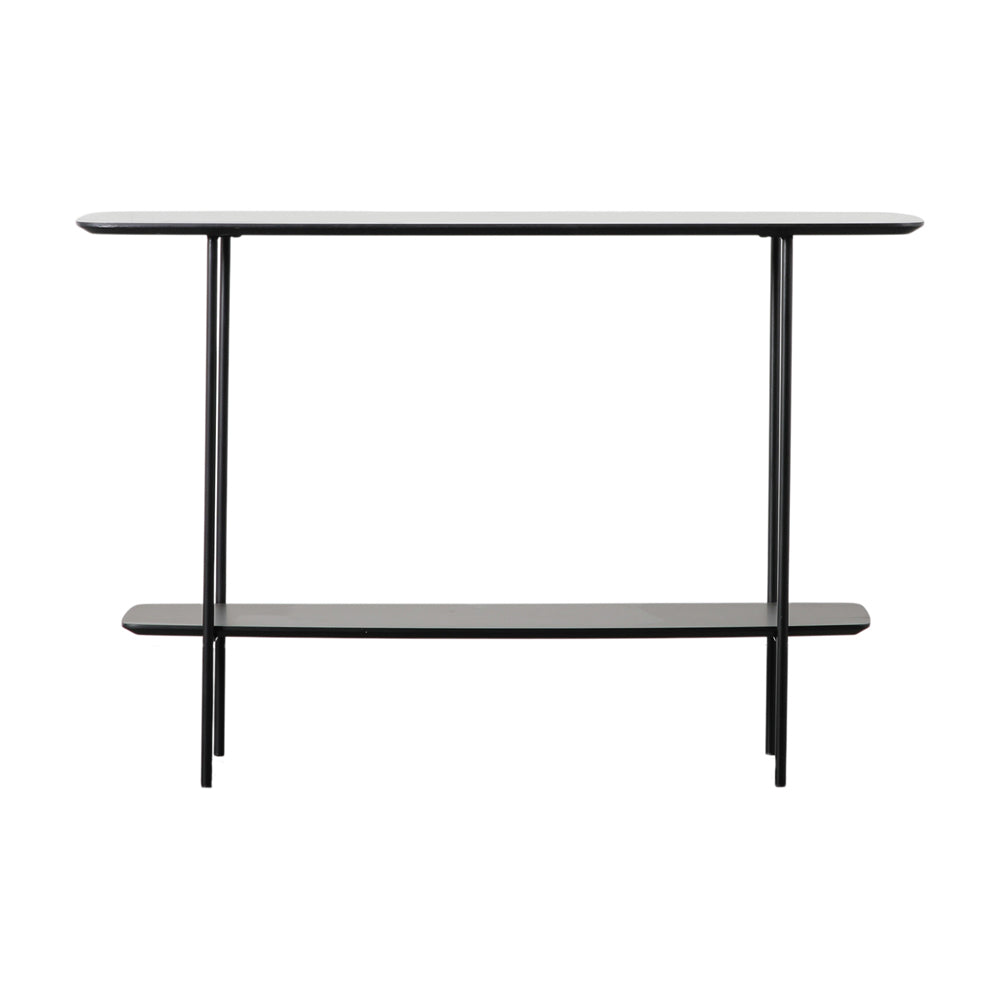 Gallery Interiors Ludworth Console Table In Black Marble