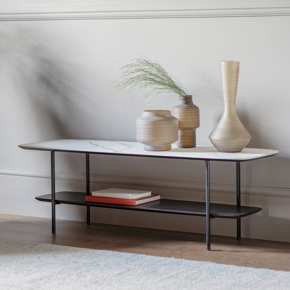 Product photograph of Gallery Interiors Ludworth Coffee Table In White Marble from Olivia's.