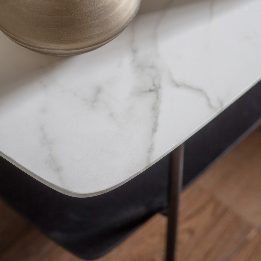 Product photograph of Gallery Interiors Ludworth Coffee Table In White Marble from Olivia's.