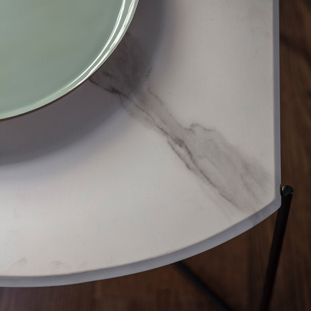 Product photograph of Gallery Interiors Linford Side Table In White Marble from Olivia's.