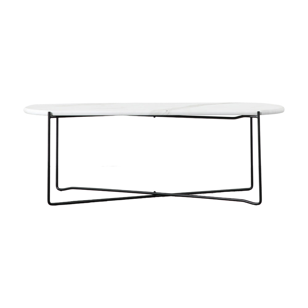 Product photograph of Gallery Interiors Linford Coffee Table In White Marble from Olivia's