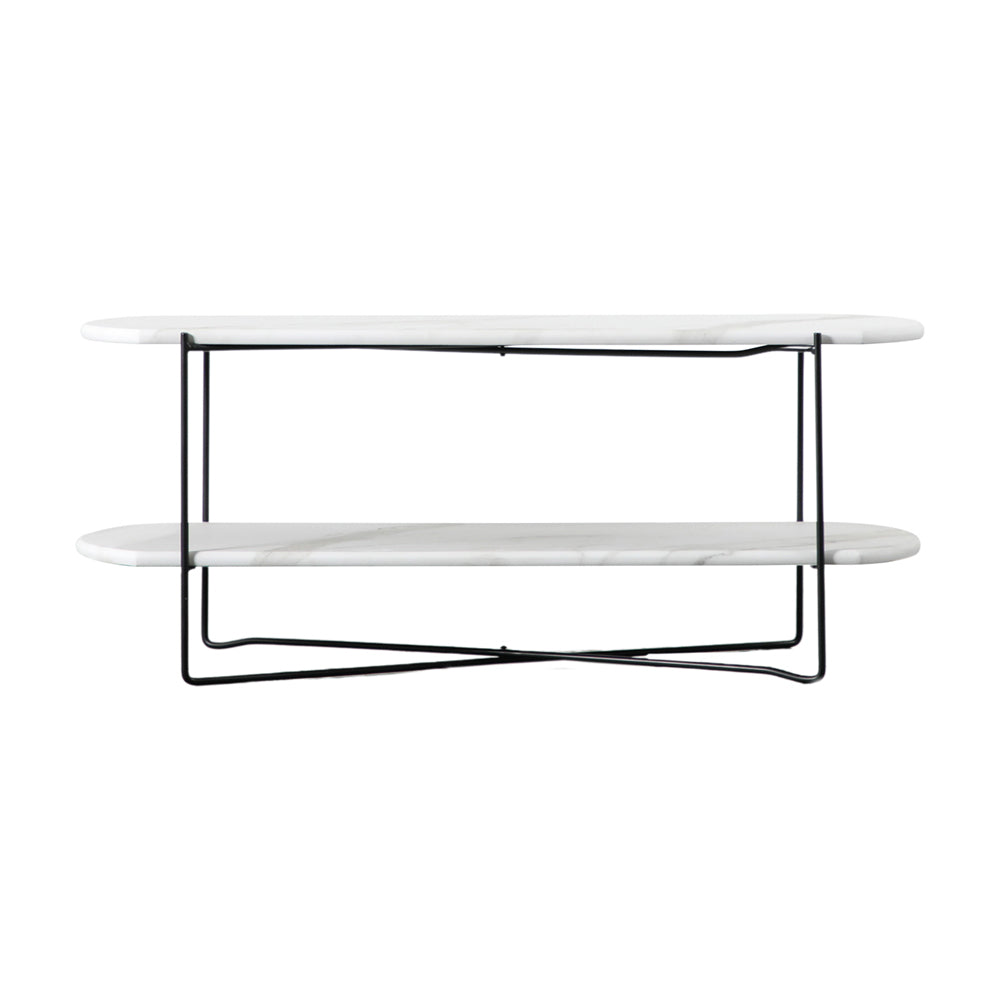 Product photograph of Gallery Interiors Linford Display Coffee Table In White Marble from Olivia's