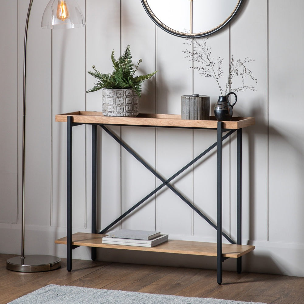 Product photograph of Gallery Interiors Torrington Console Table In Brown from Olivia's.
