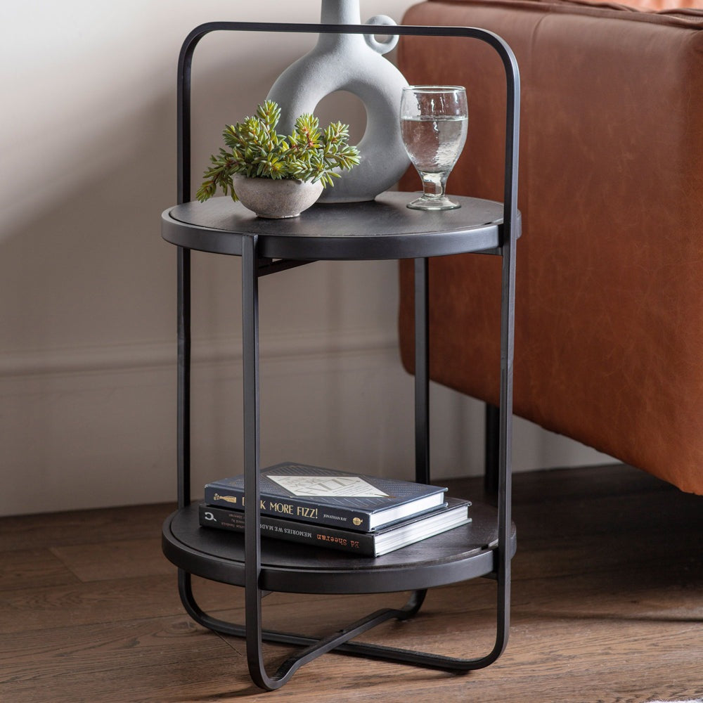 Product photograph of Gallery Interiors Dunley Side Table In Black from Olivia's.