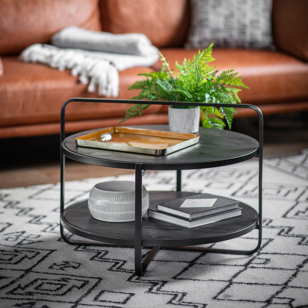 Product photograph of Gallery Interiors Dunley Coffee Table In Black from Olivia's.