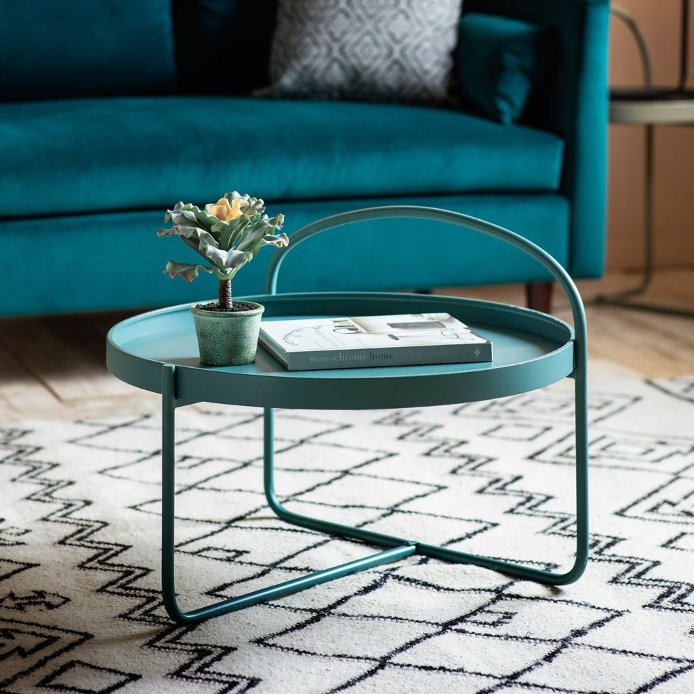 Product photograph of Gallery Interiors Melbury Coffee Table In Teal from Olivia's.