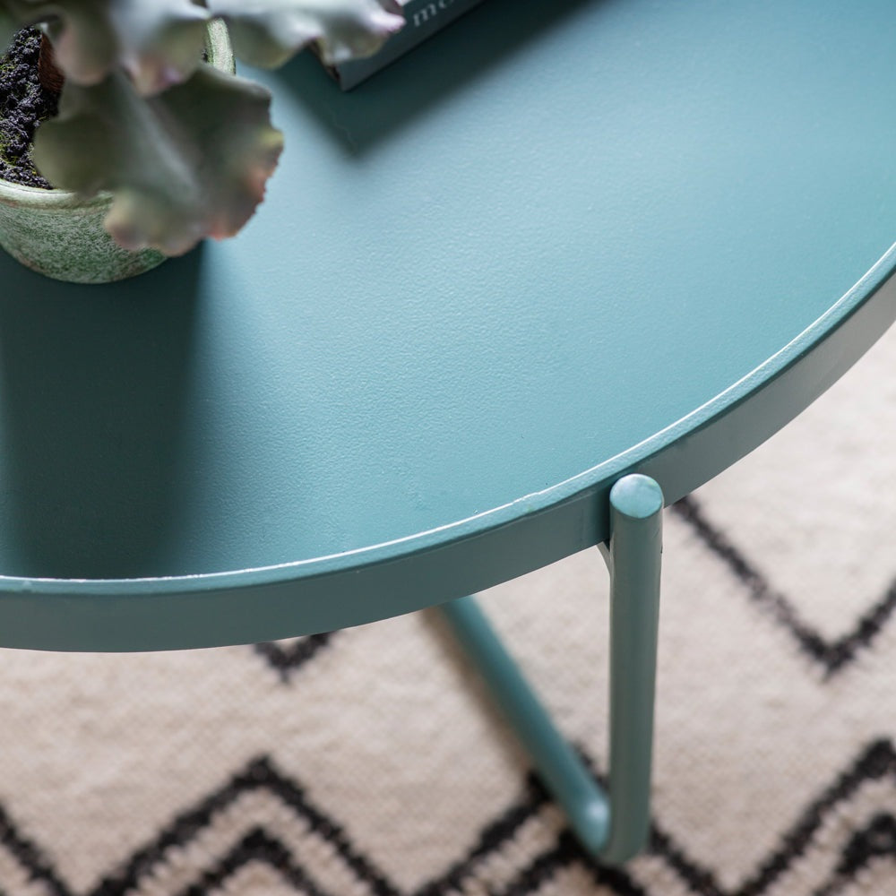 Product photograph of Gallery Interiors Melbury Coffee Table In Teal from Olivia's.