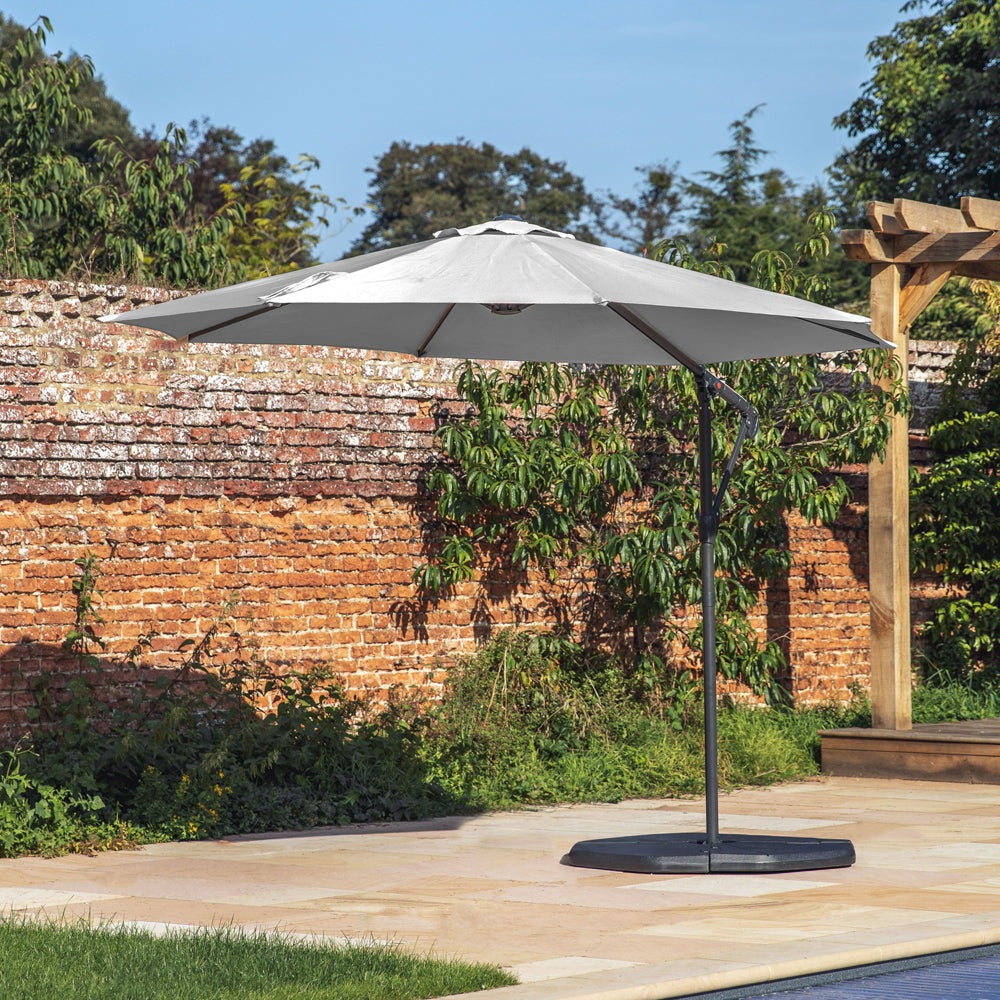 Product photograph of Gallery Outdoor Vivek 3m Cantilever Parasol Grey from Olivia's.