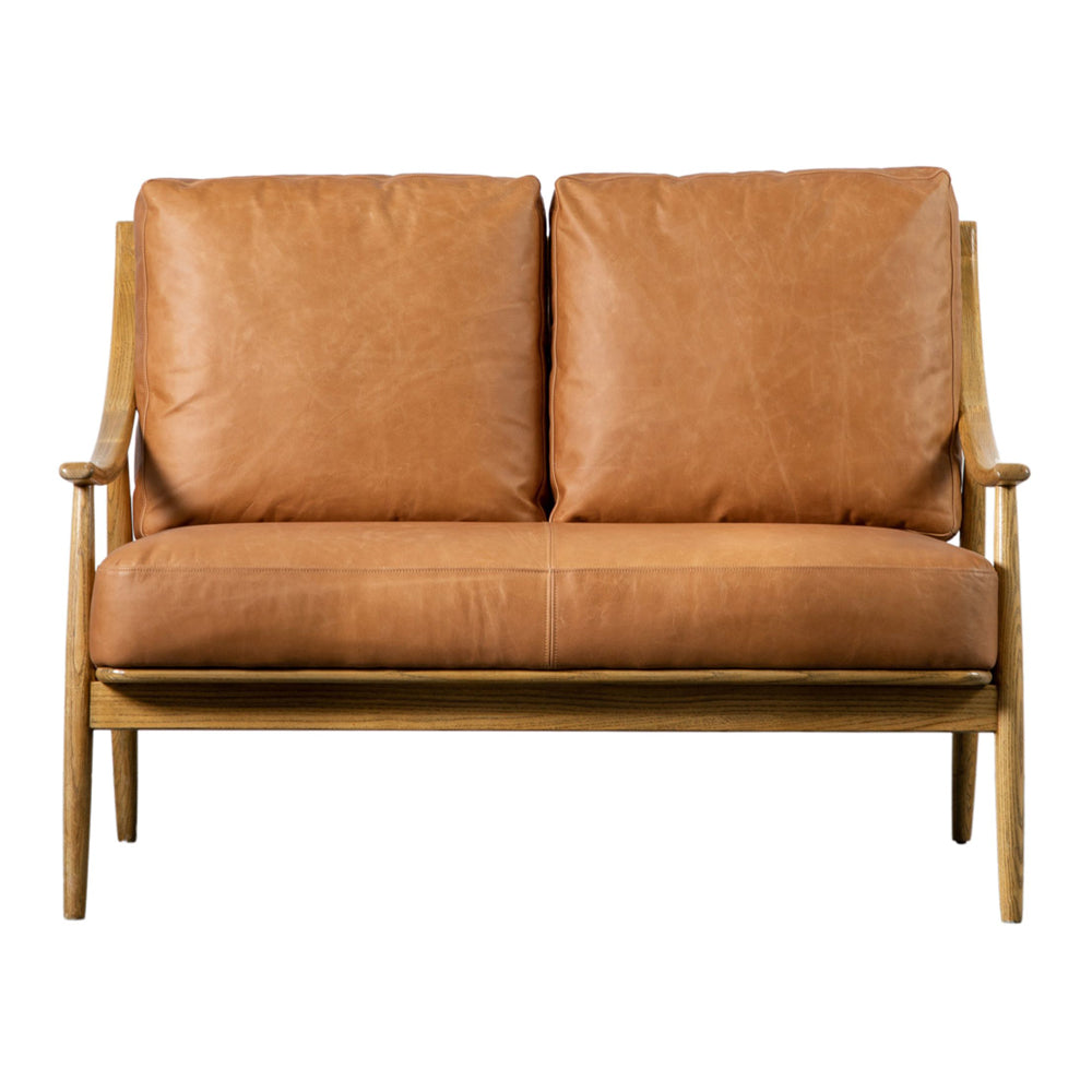 Product photograph of Gallery Interiors Brody 2 Seater Sofa In Brown Leather from Olivia's.