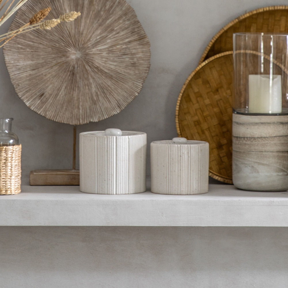 Product photograph of Gallery Interiors Ripley Jar White Large from Olivia's.