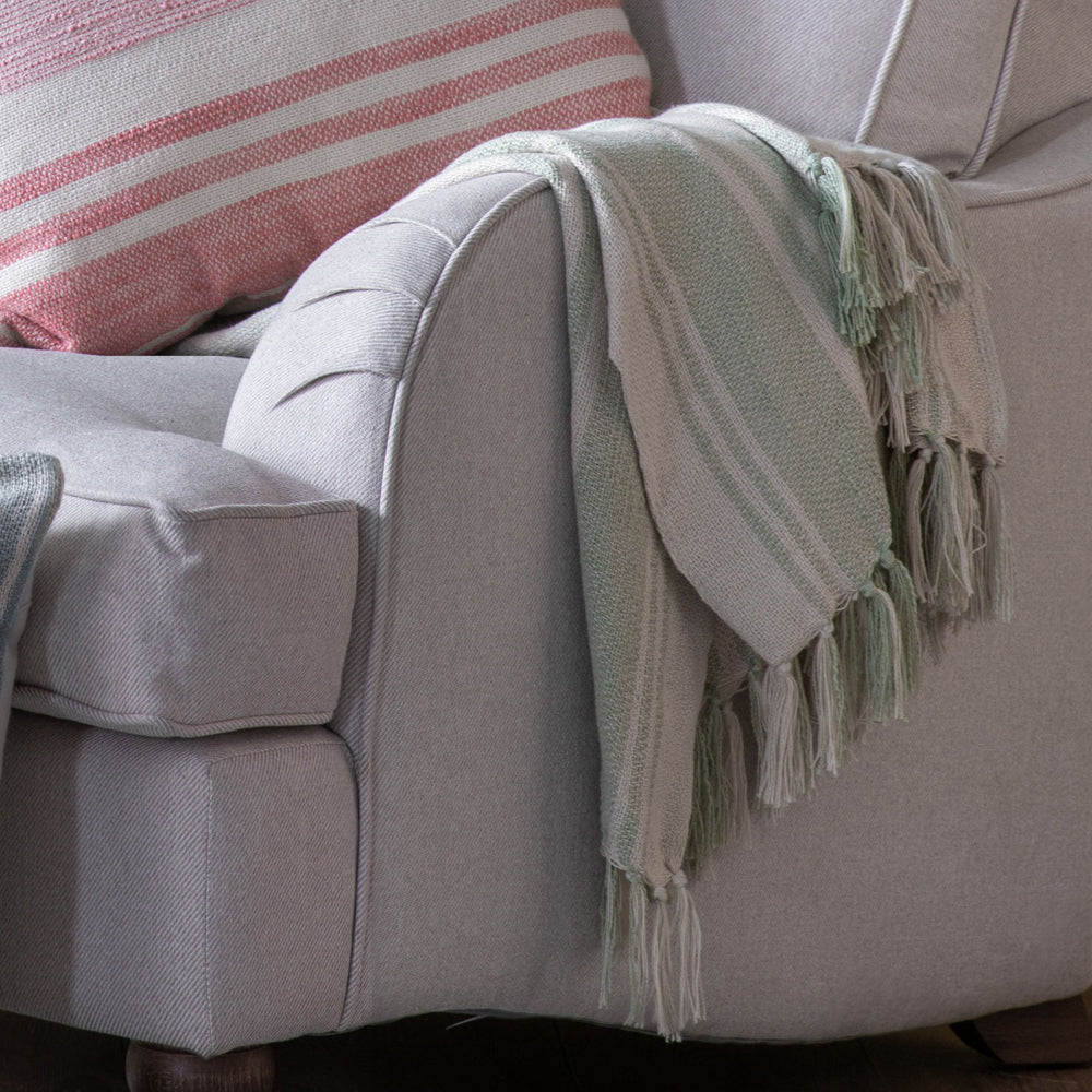 Product photograph of Gallery Interiors Lalla Stripe Throw Green from Olivia's.
