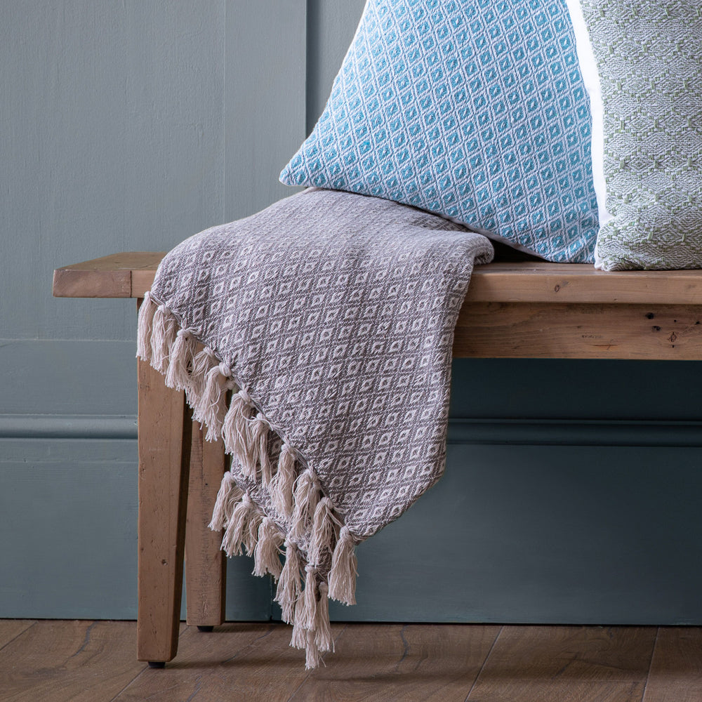 Product photograph of Gallery Interiors Headley Geometric Throw Taupe from Olivia's.
