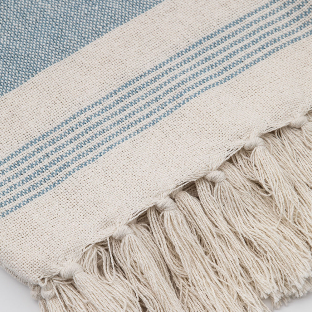 Product photograph of Gallery Interiors Garnette Stripe Stripe Throw Blue from Olivia's.