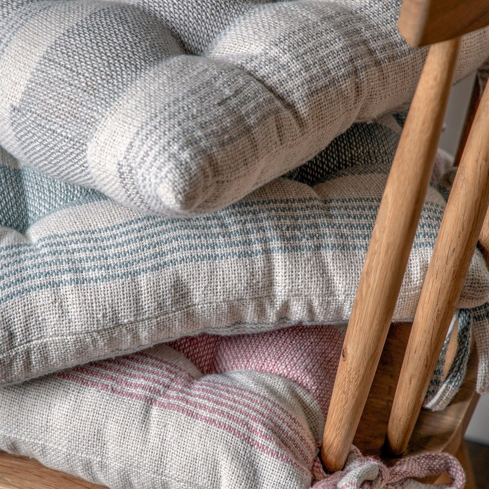 Product photograph of Gallery Interiors Garnette Stripe Stripe Seatpad Blue from Olivia's.