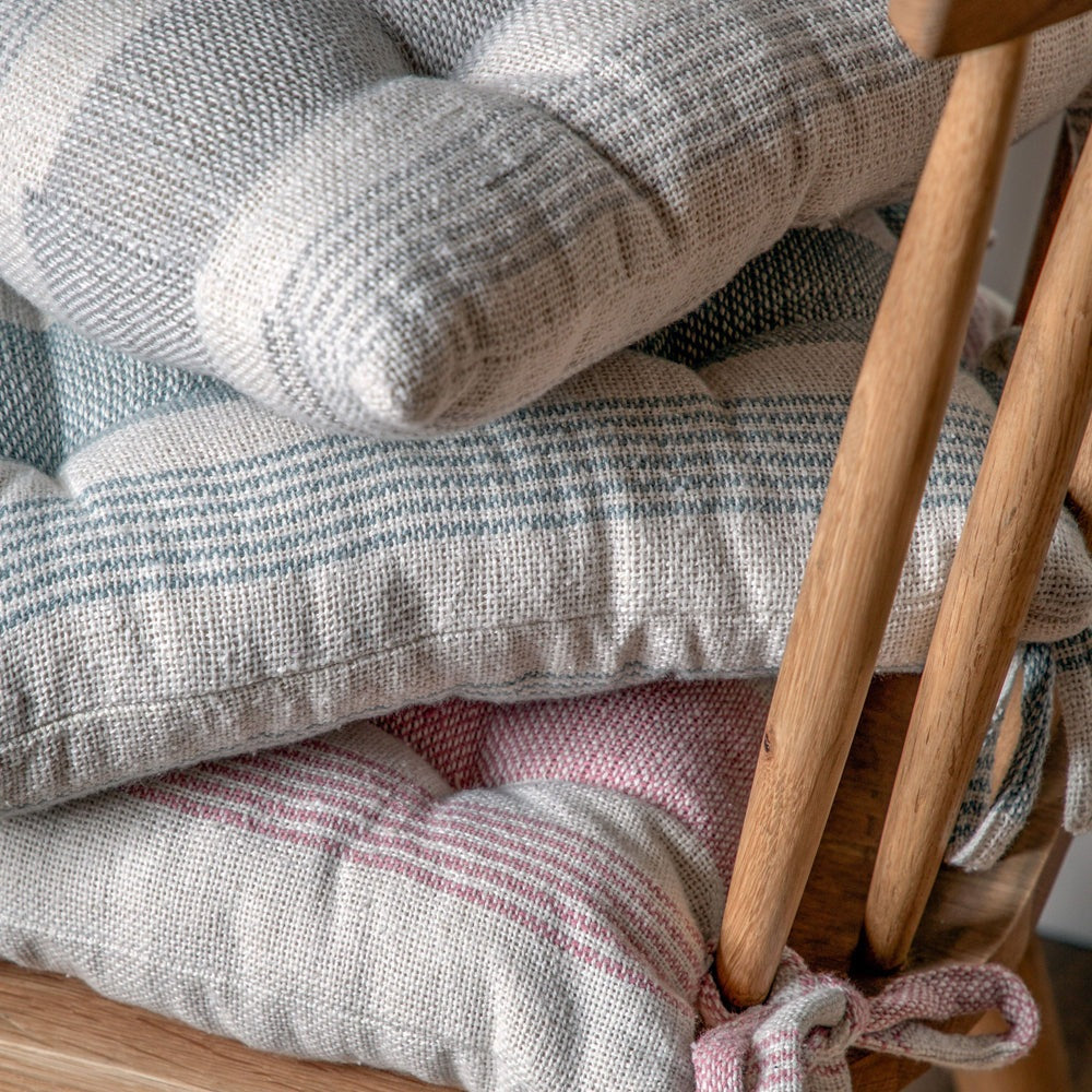 Product photograph of Gallery Interiors Garnette Stripe Stripe Seatpad Grey from Olivia's.